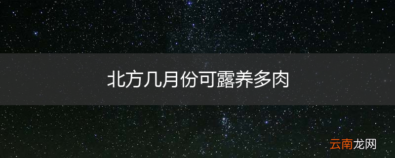 北方几月份可露养多肉