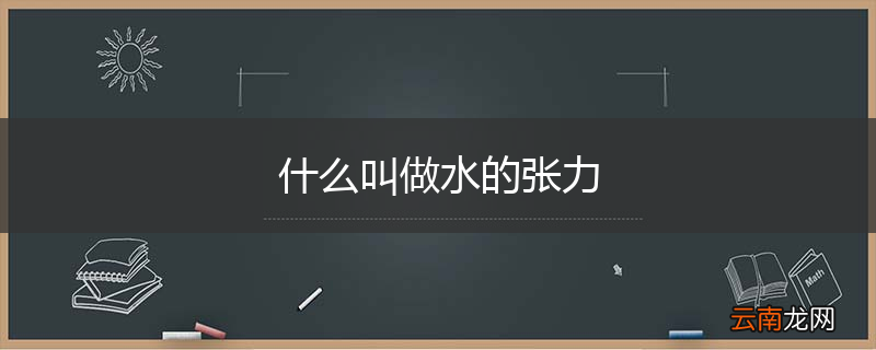 什么叫做水的张力