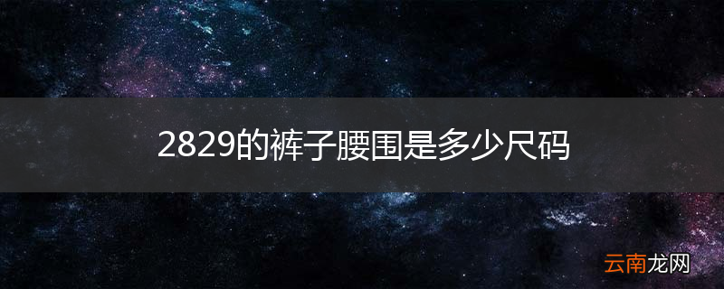 2829的裤子腰围是多少尺码