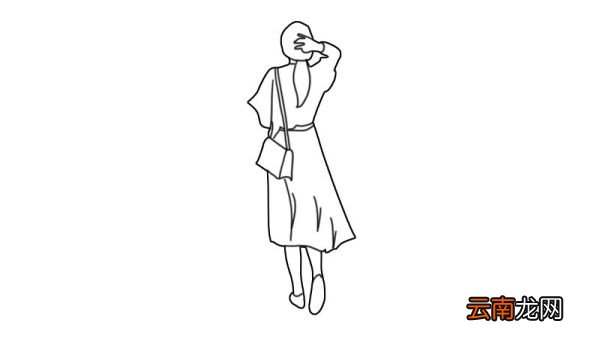 女孩背影简笔画画法女孩背影简笔画步骤