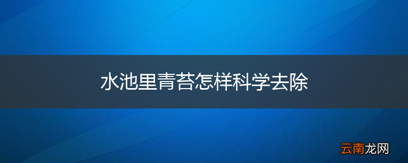 水池里青苔怎样科学去除