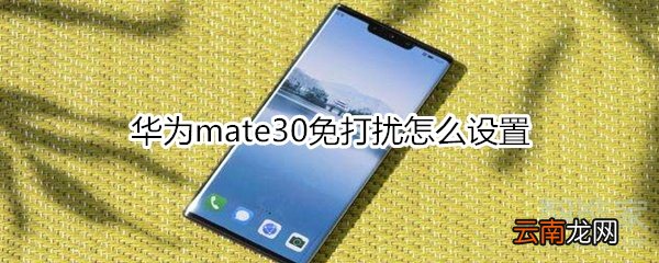 华为mate30免打扰怎么设置
