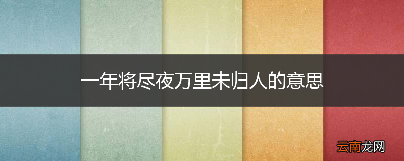 一年将尽夜万里未归人的意思