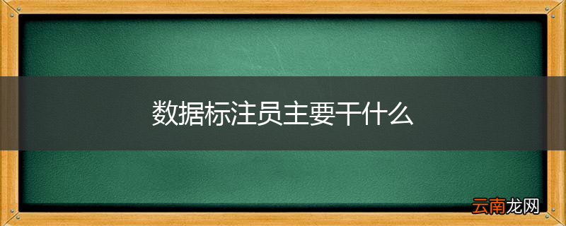 数据标注员主要干什么