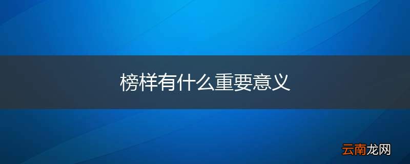 榜样有什么重要意义
