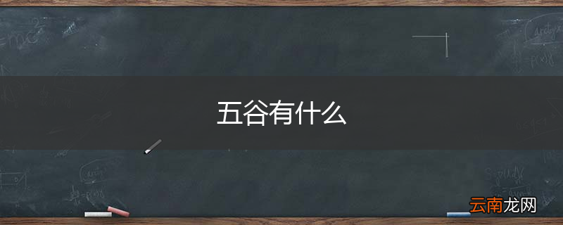 五谷有什么