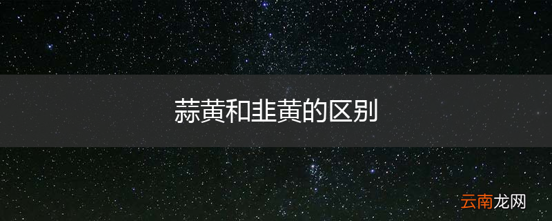 蒜黄和韭黄的区别