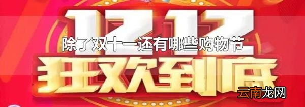 除了双十一还有哪些购物节