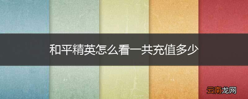 和平精英怎么看一共充值多少