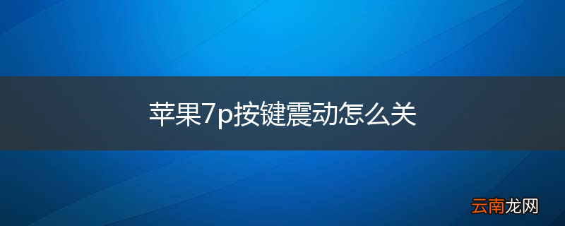 苹果7p按键震动怎么关