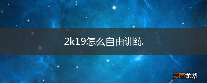 2k19怎么自由训练