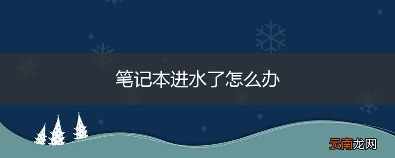 笔记本进水了怎么办