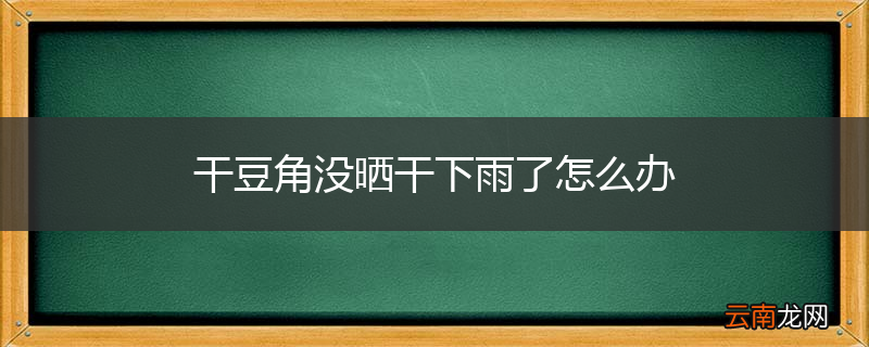 干豆角没晒干下雨了怎么办