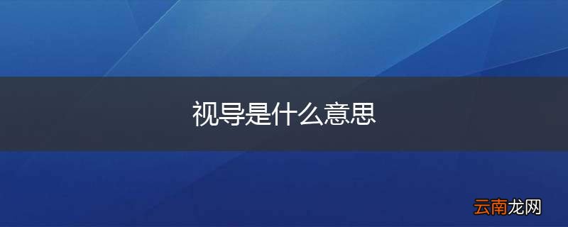 视导是什么意思