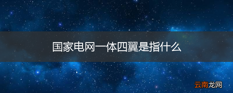 国家电网一体四翼是指什么