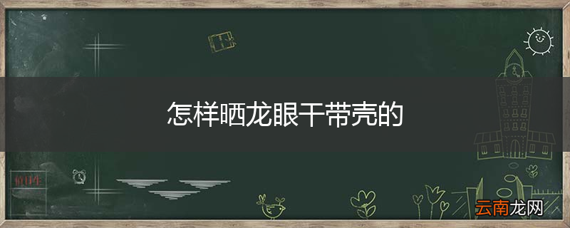 怎样晒龙眼干带壳的