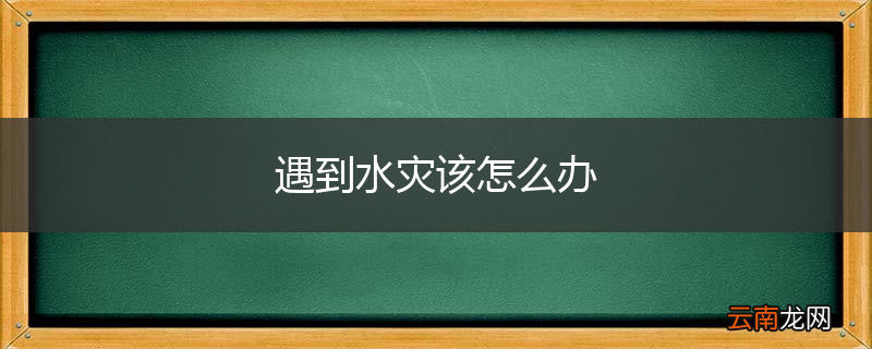 遇到水灾该怎么办