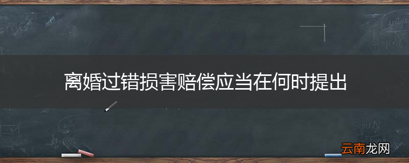 离婚过错损害赔偿应当在何时提出