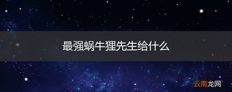 最强蜗牛狸先生给什么
