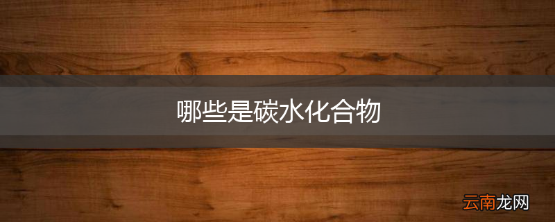 哪些是碳水化合物