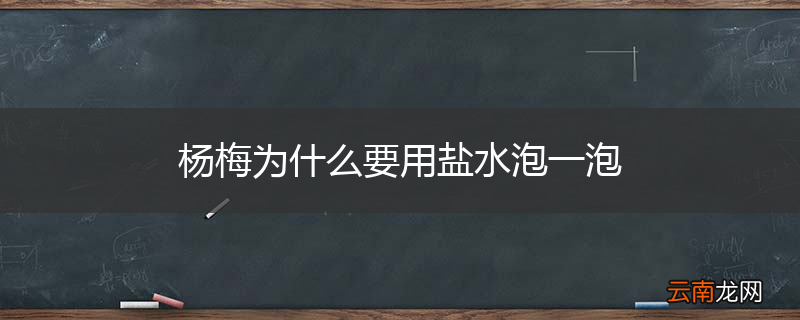 杨梅为什么要用盐水泡一泡