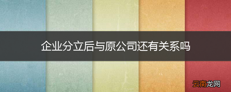 企业分立后与原公司还有关系吗