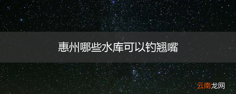 惠州哪些水库可以钓翘嘴