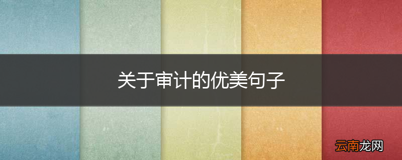 关于审计的优美句子