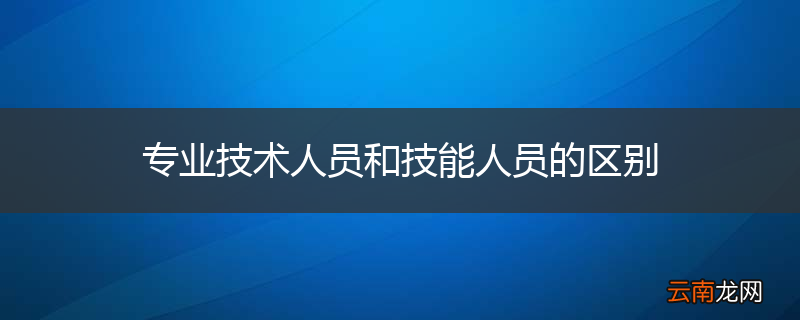 专业技术人员和技能人员的区别
