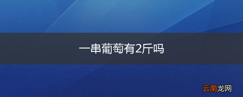 一串葡萄有2斤吗