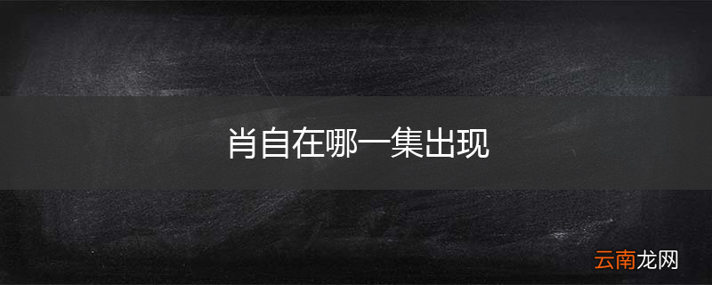 肖自在哪一集出现