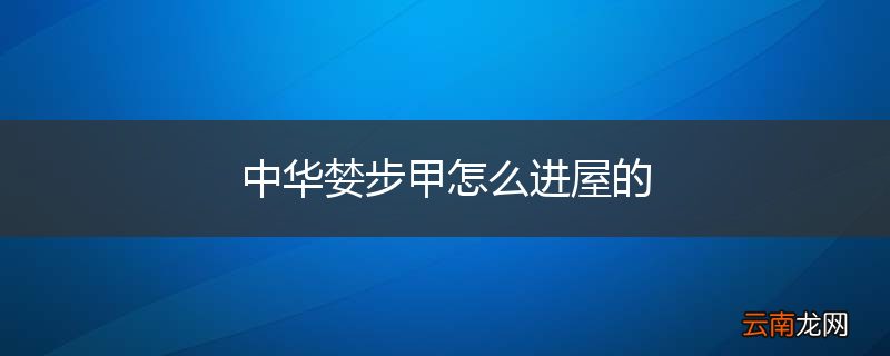 中华婪步甲怎么进屋的