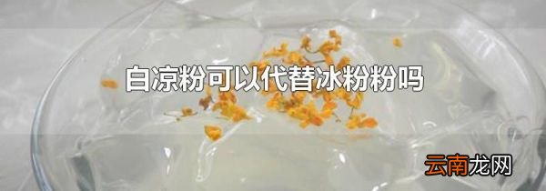白凉粉可以代替冰粉粉吗