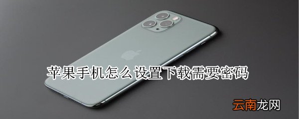 苹果手机怎么设置下载需要密码