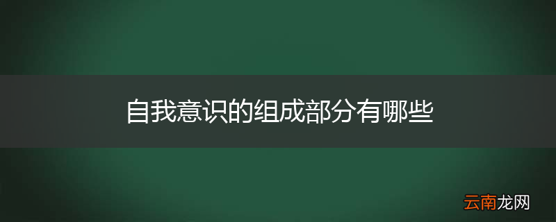 自我意识的组成部分有哪些