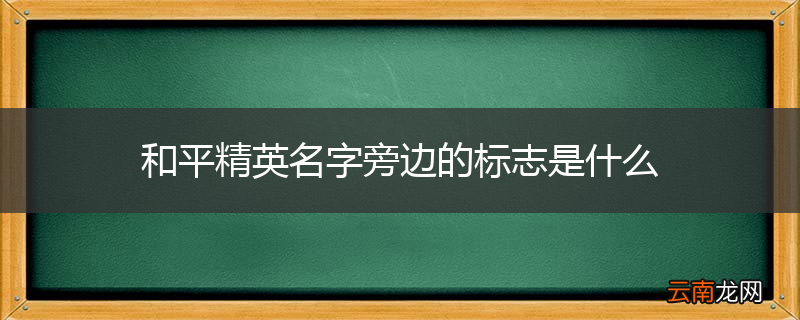 和平精英名字旁边的标志是什么