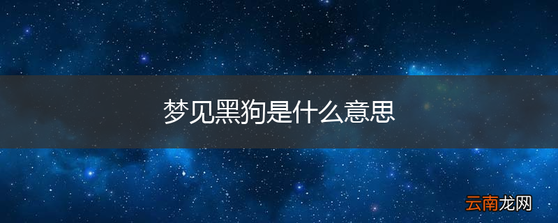 梦见黑狗是什么意思