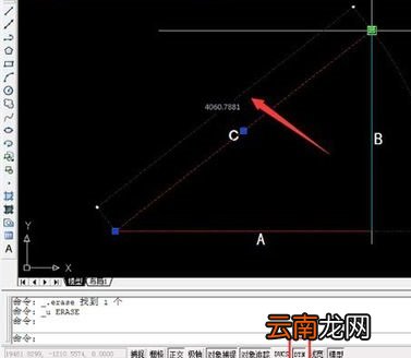CAD量取斜线长度的操作方法