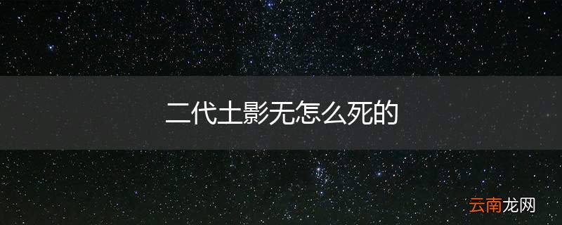 二代土影无怎么死的