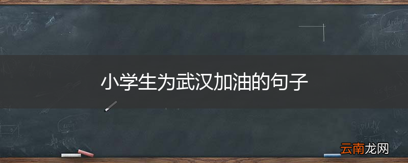小学生为武汉加油的句子