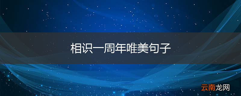 相识一周年唯美句子
