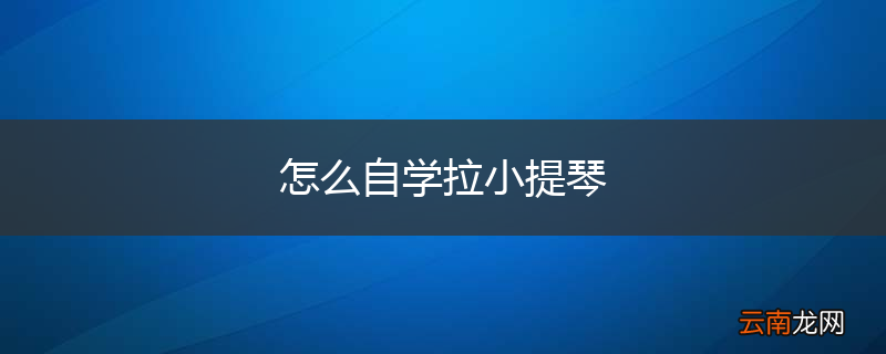 怎么自学拉小提琴