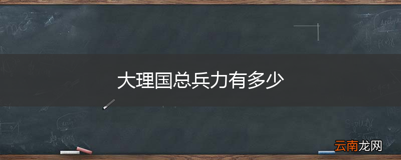 大理国总兵力有多少