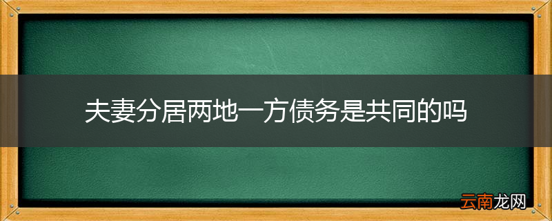 夫妻分居两地一方债务是共同的吗