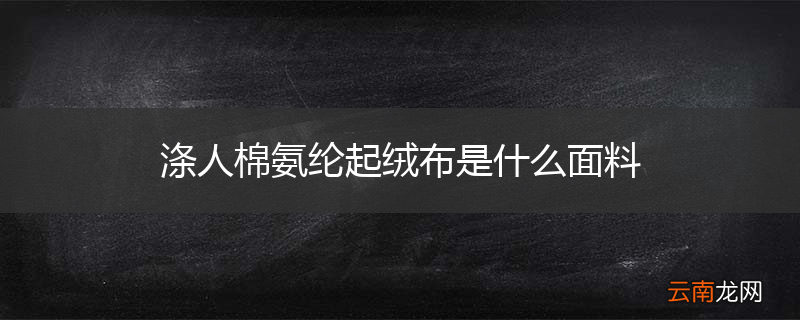 涤人棉氨纶起绒布是什么面料