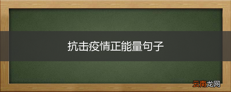 抗击疫情正能量句子