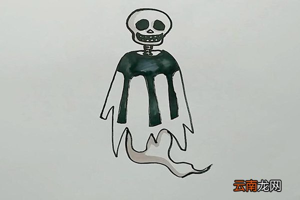 骷髅幽灵简笔画 骷髅幽灵的画法