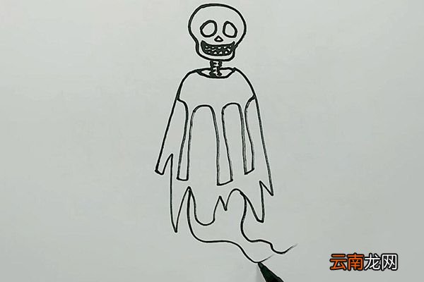 骷髅幽灵简笔画 骷髅幽灵的画法