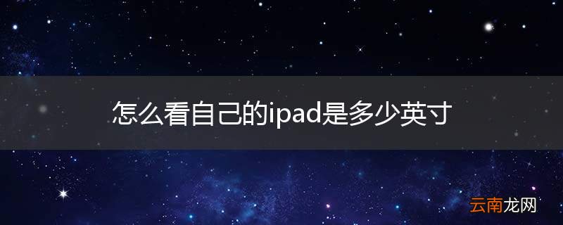 怎么看自己的ipad是多少英寸