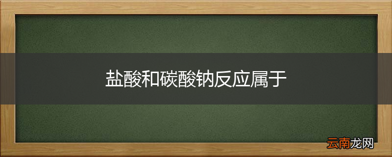 盐酸和碳酸钠反应属于